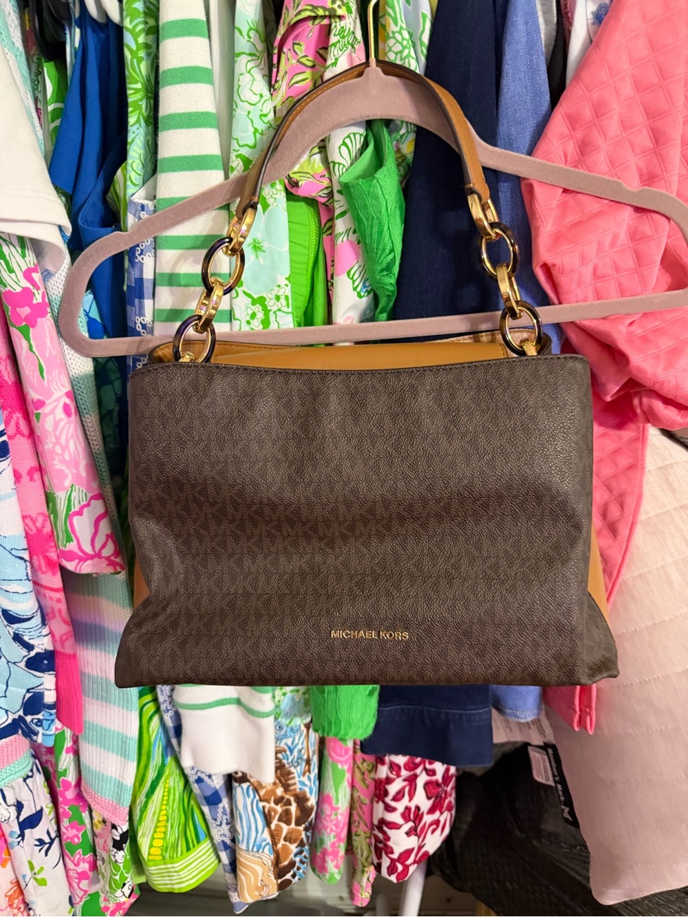 Michael Kors Christina Signature Logo Shoulder Bag